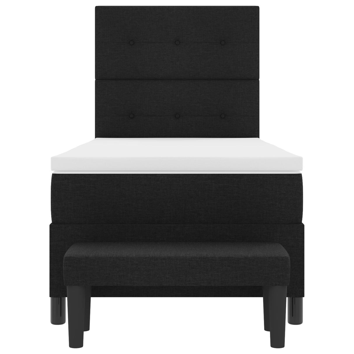 Boxspringbed met Matras & Bank Zwart 90x190 cm Stof