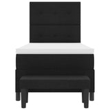 Boxspringbed met Matras & Bank Zwart 90x190 cm Stof