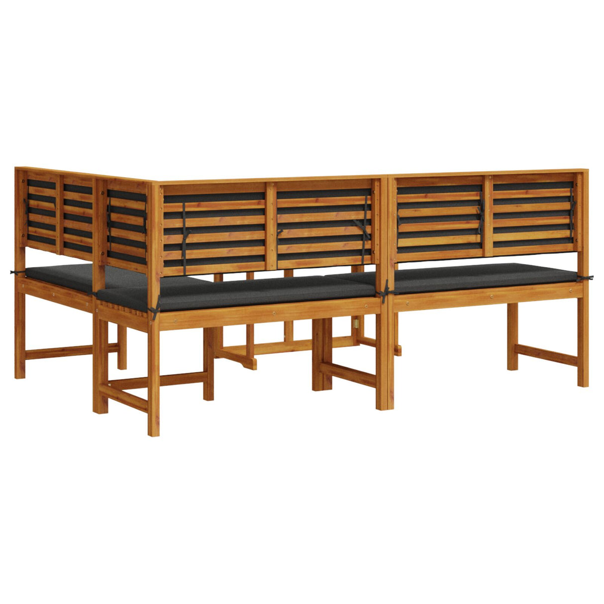 3-delige Tuin Bistro Set met Kussens van Massief Acaciahout