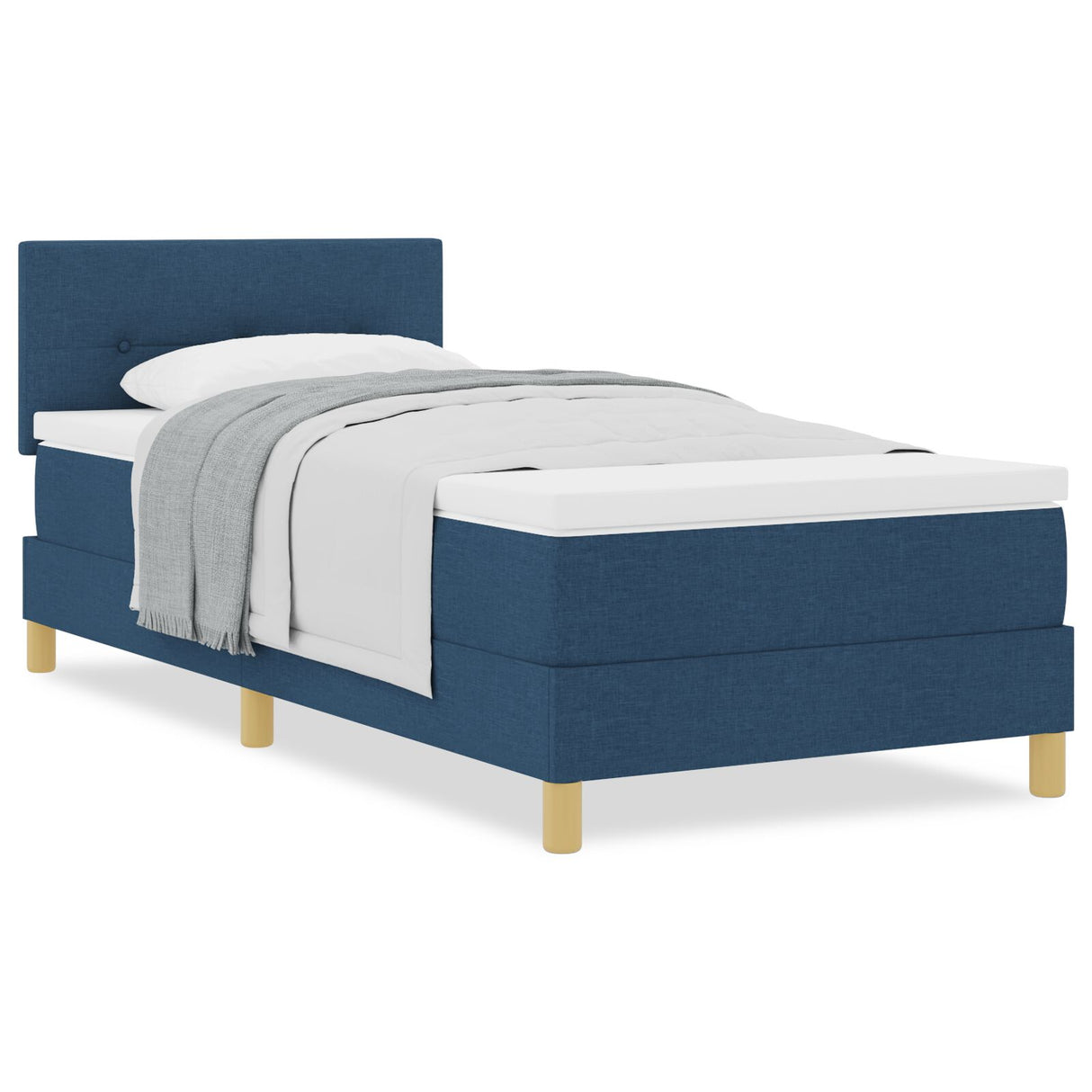 Boxspringbed met matras Blauw 90x190 cm Stof