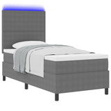 Boxspring Bed met Matras & LED Licht Grijs 80x200 cm Corduroy Stof