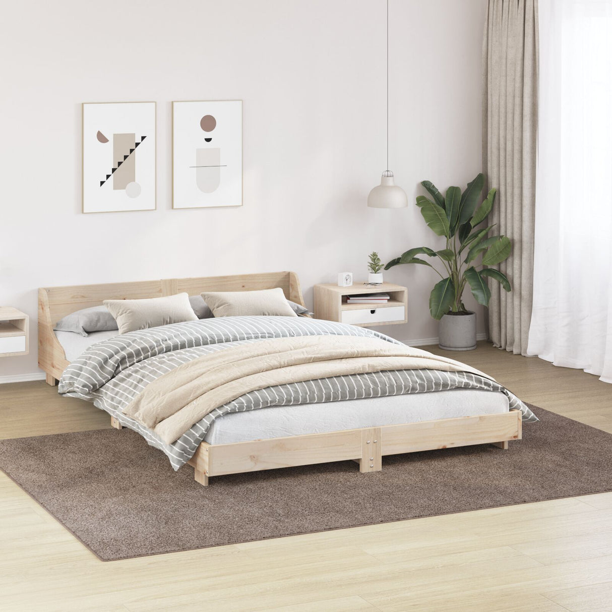 Schapenvacht Tapijt met Latex Onderkant Bruin 200x290 cm