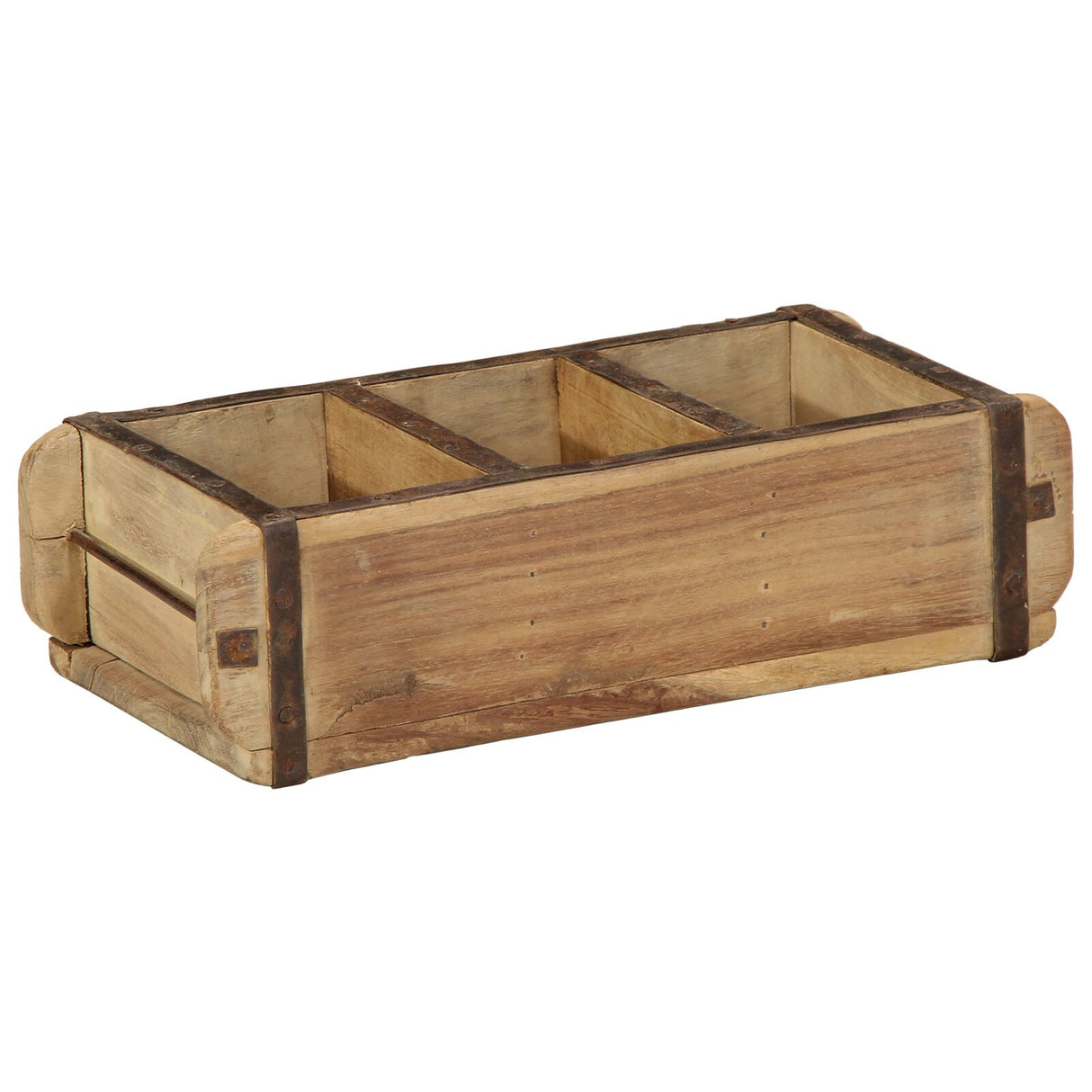 Bakje 30x14x9 cm Massief Hout Gerecycled