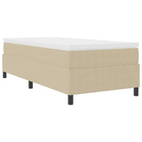 Boxspringbed met Matras Lichtgroen Grijs 80x200 cm Linnen Stof