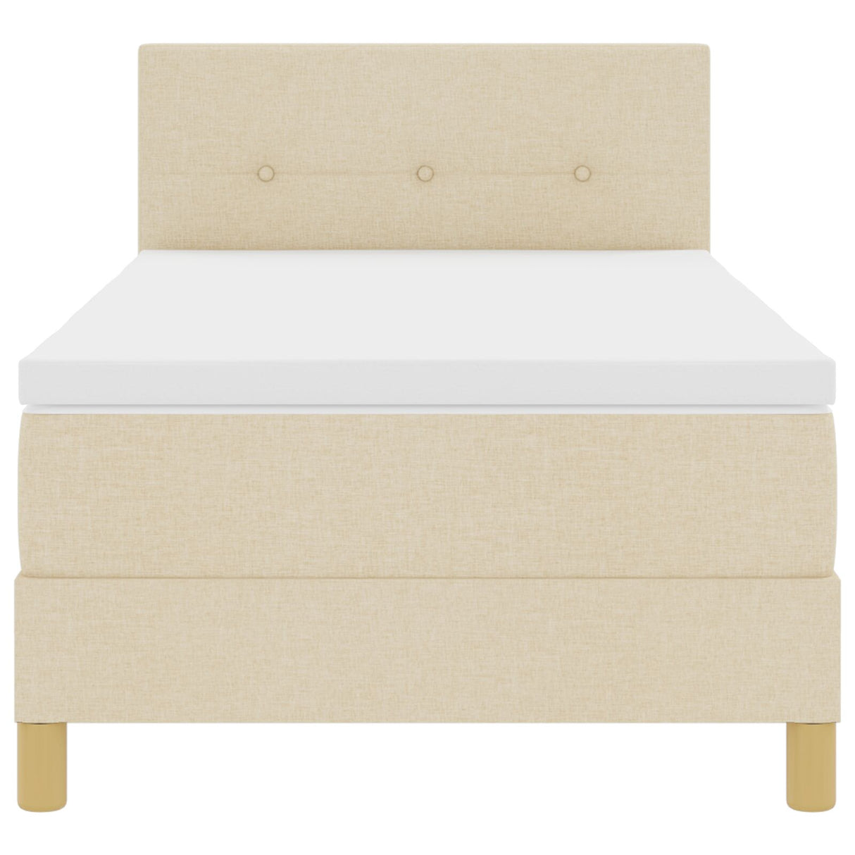 Boxspringbed met Matras Crème 90x190 cm Stof