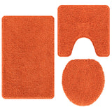 3-delige Badmat Set Oranje Polypropyleen Antislip