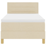 Boxspring Bed met Matras Crème 90x190 cm Stof