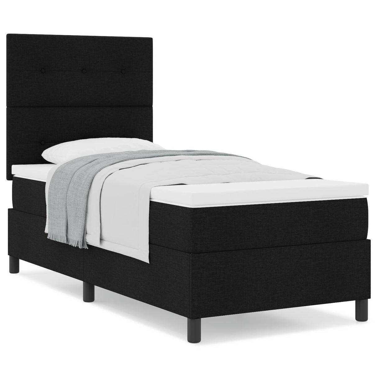 Boxspringbed met Matras Zwart 80x200 cm Stof