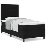 Boxspringbed met Matras Zwart 80x200 cm Stof