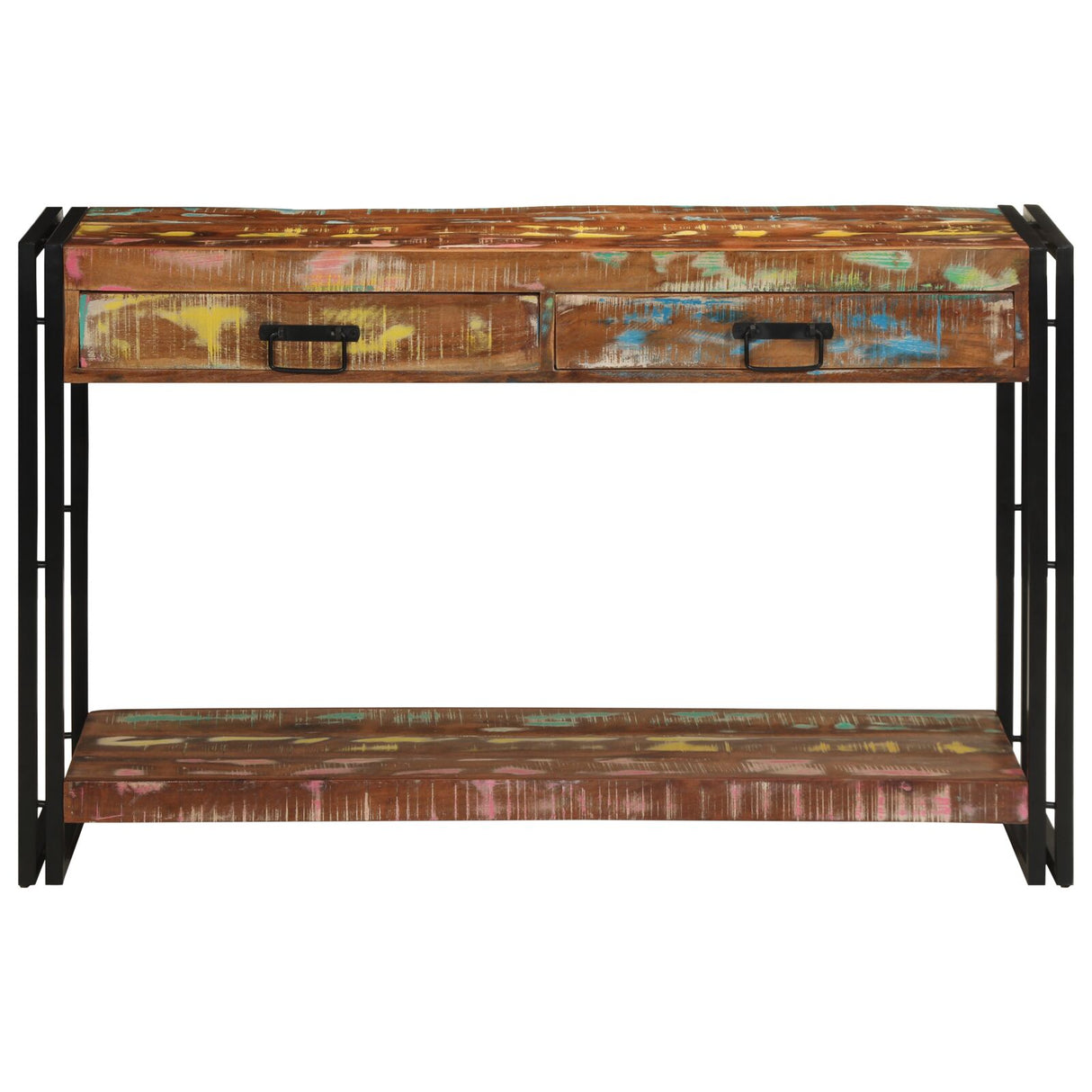 Console Tafel Meerkleurig 120x33x75 cm Massief Hout Gerecycled