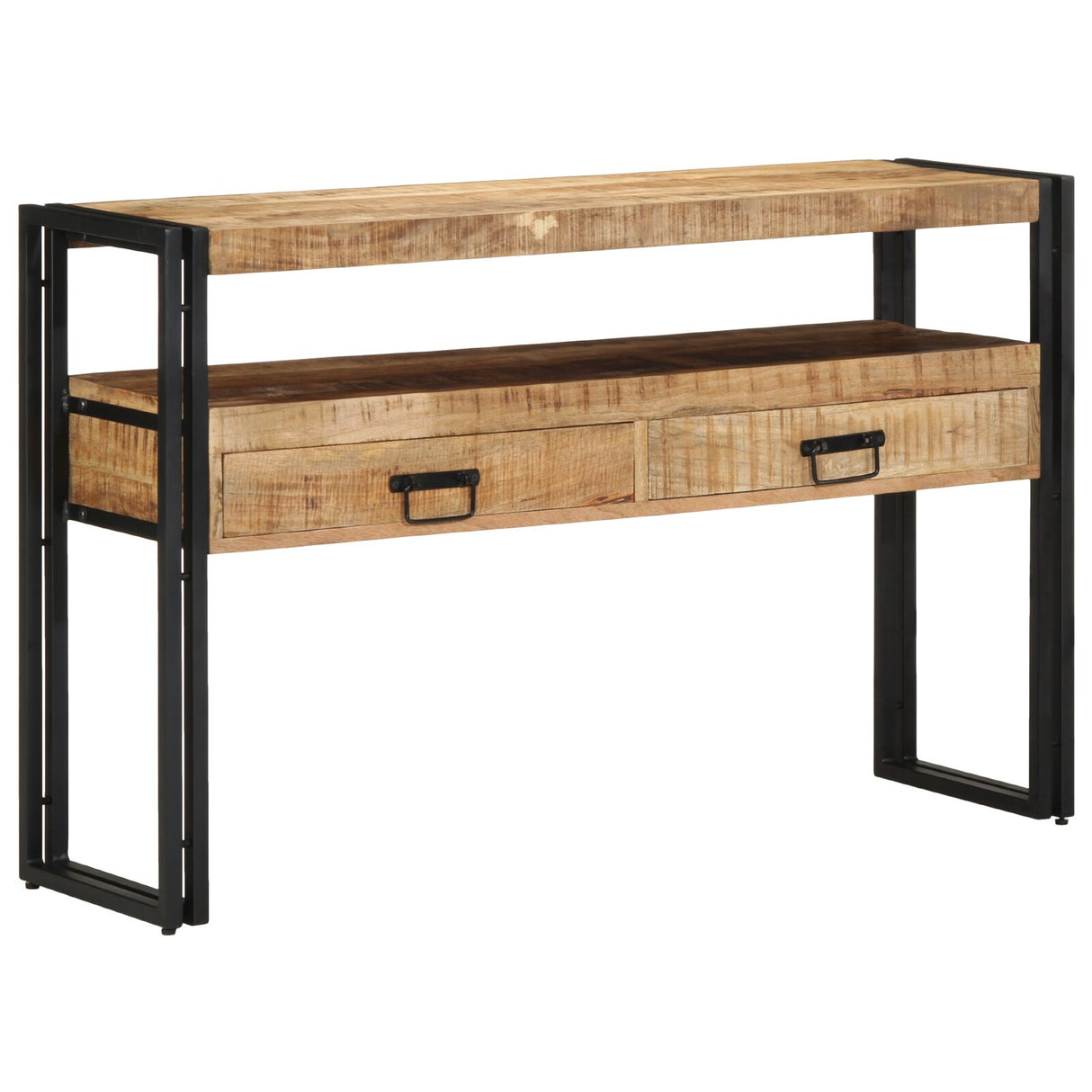Eettafels Zwart 120x33x75 cm Massief Mango Hout en Metaal