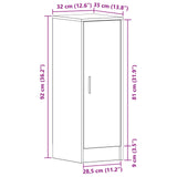 Schoenenkast Zwart Eiken 32x35x92 cm Bewerkt Hout