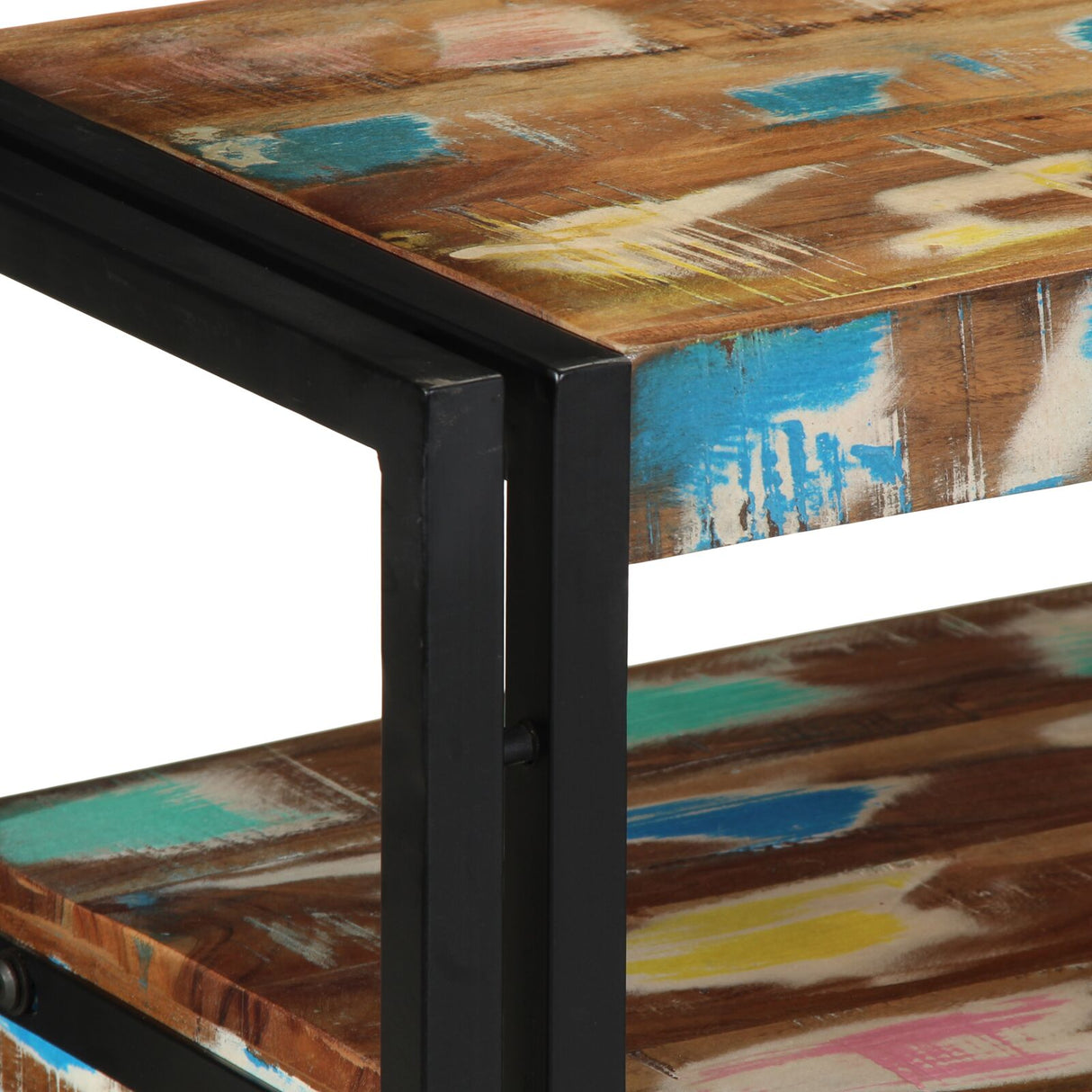 Bijzettafels Meerkleurig 90x33x75 cm Massief Gerecycled Hout & Metaal