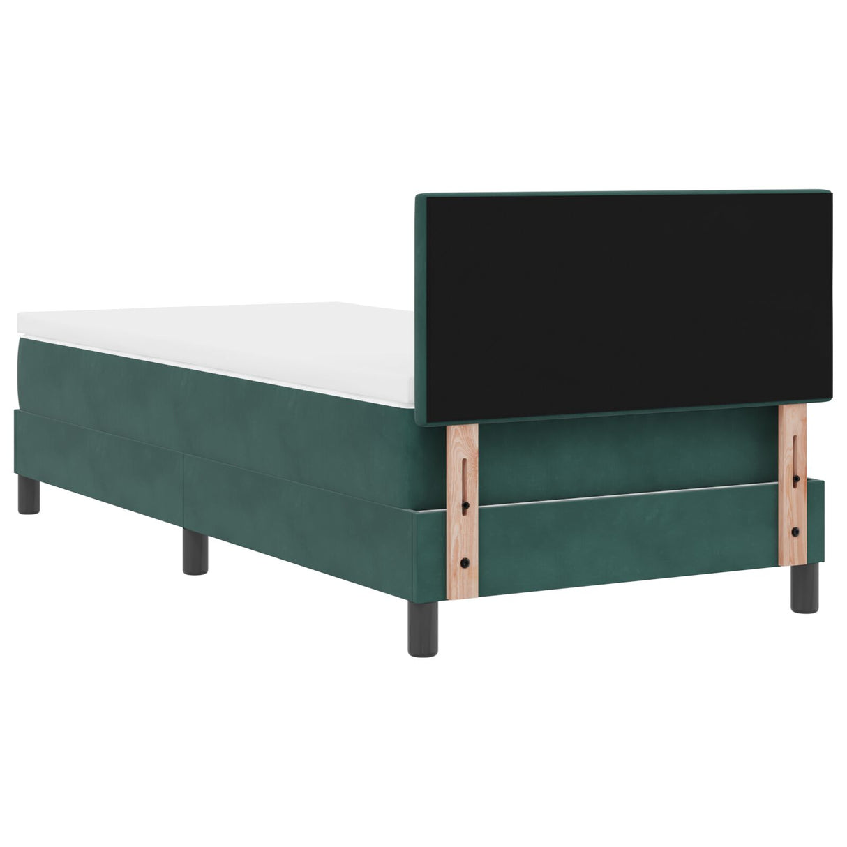 Boxspring Bed met Matras Donkergroen Eenpersoons Fluweel