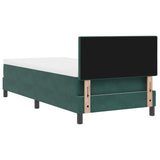 Boxspring Bed met Matras Donkergroen Eenpersoons Fluweel