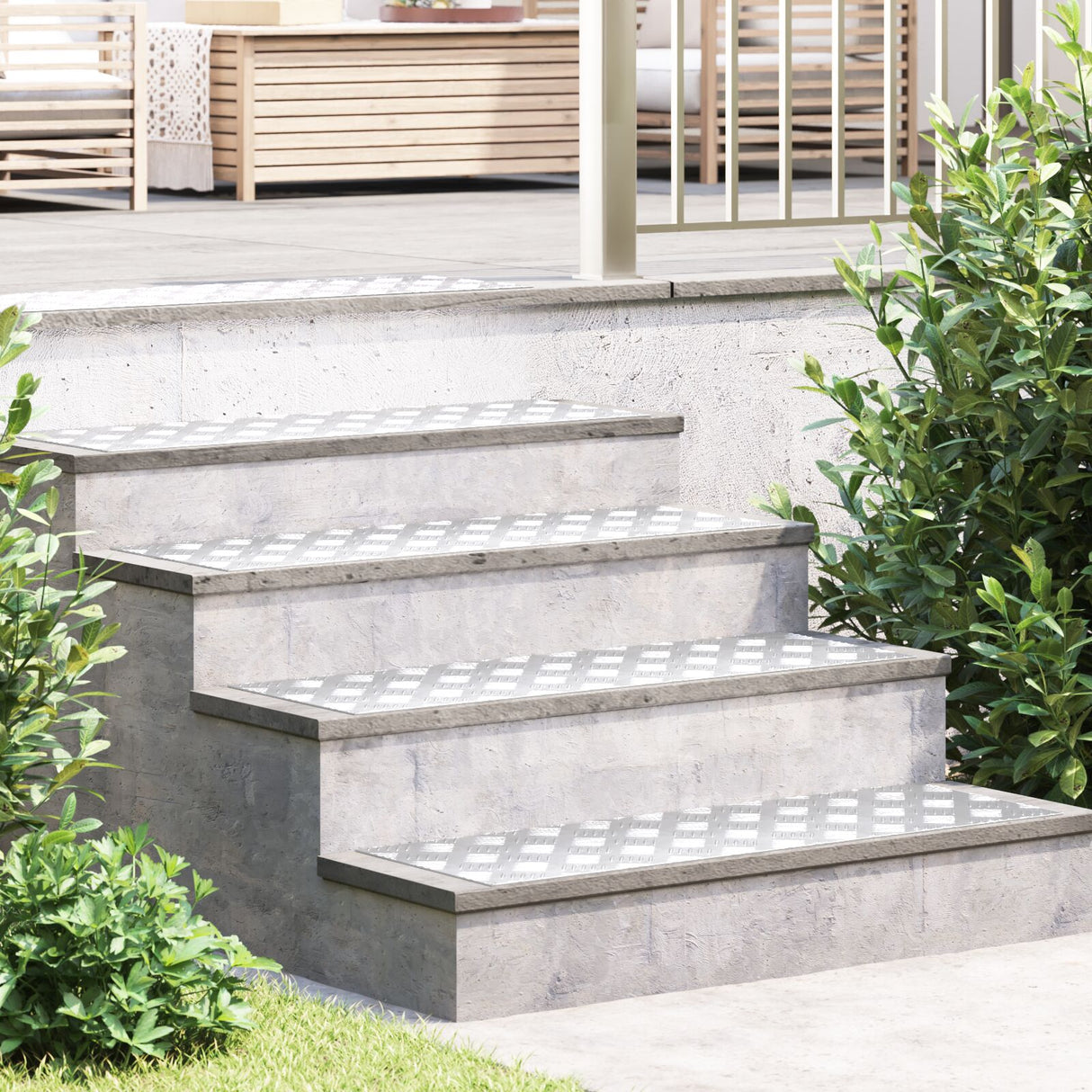 Aluminium Antislip Checkerplaten 2 stuks 90x30 cm