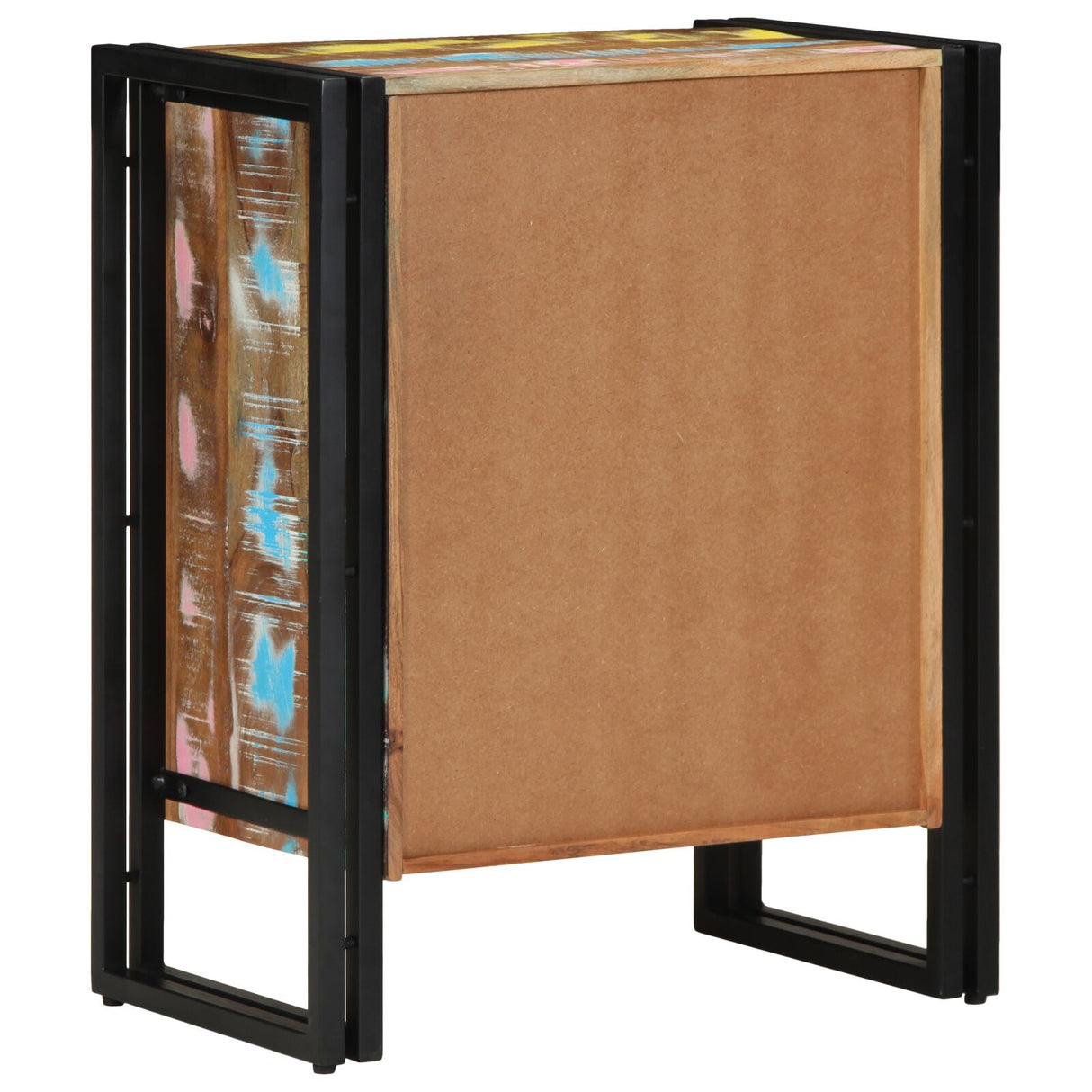 Schoenkast Zwart 30x30x40 cm Massief gerecycled hout en staal