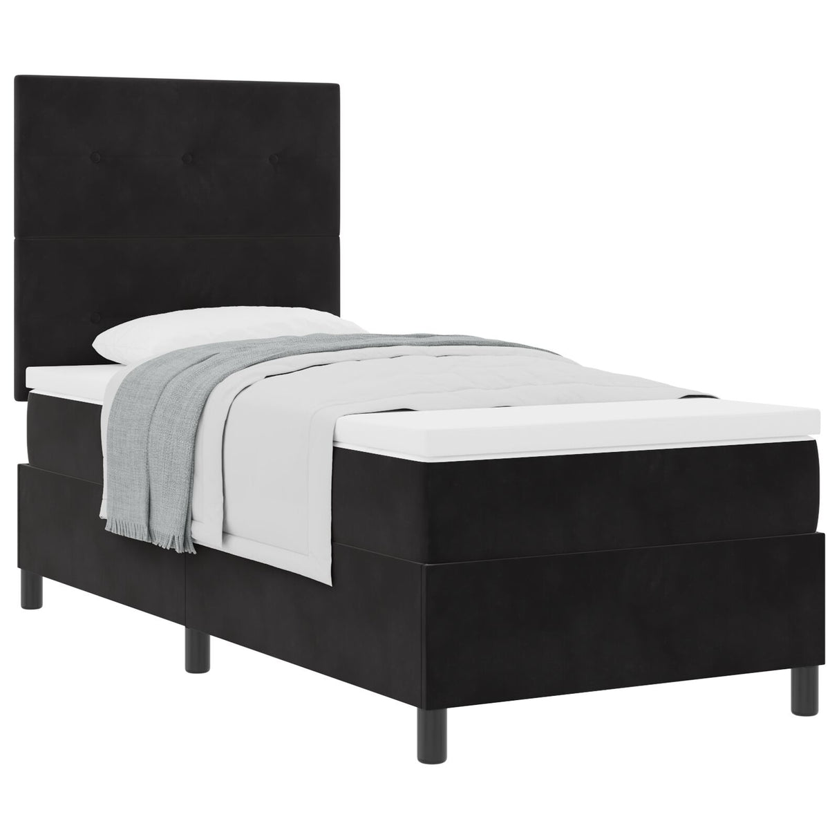 Boxspring Bed met Matras Zwart 80x200 cm Velvet