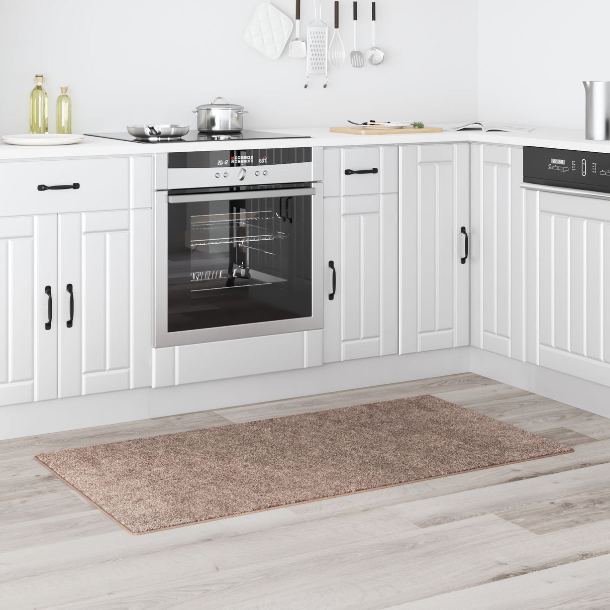Shaggy Tapijt met Latex Achterkant Bruin 80x150 cm