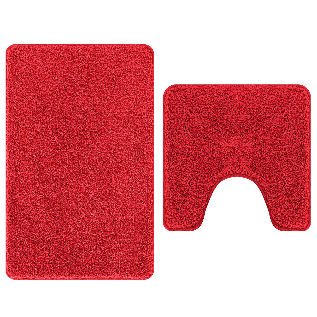 2 Delige Badmat Set Rood Polypropeen Antislip