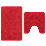 2 Delige Badmat Set Rood Polypropeen Antislip