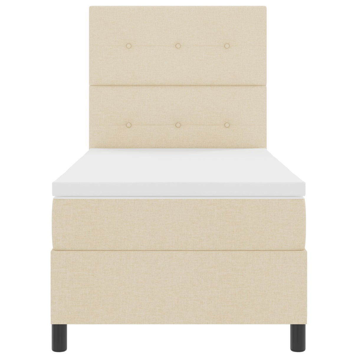 Boxspring Bed met Matras Crème Eenpersoons Stof