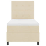 Boxspring Bed met Matras Crème Eenpersoons Stof