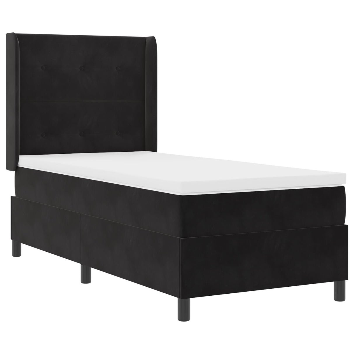 Boxspringbed met Matras & LED Zwart 80x200 cm Fluweel