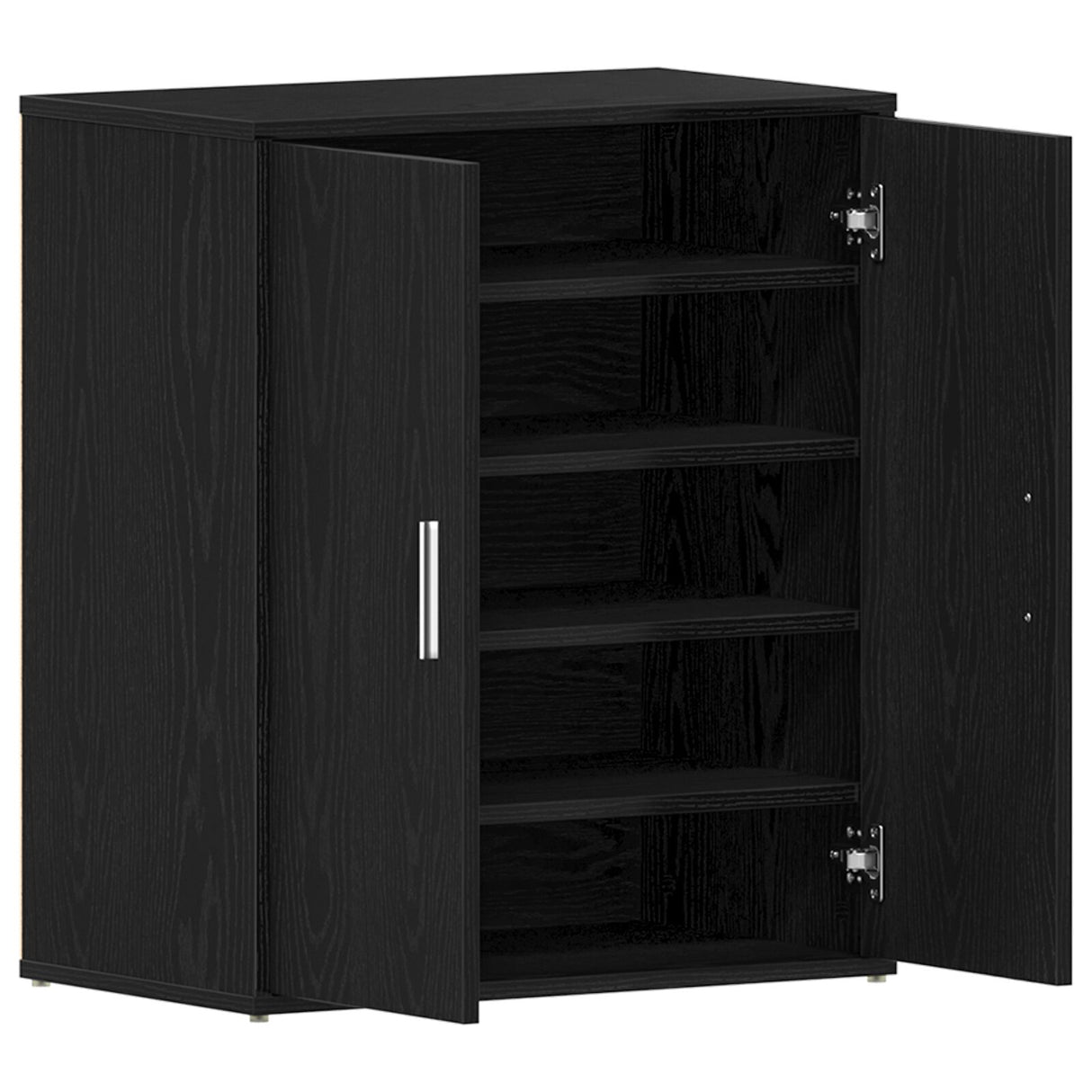 Schoenenkast Zwart Eiken 60x35x70 cm Bewerkt Hout