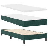 Boxspring Bed met Matras Donkergroen Eenpersoons Fluweel