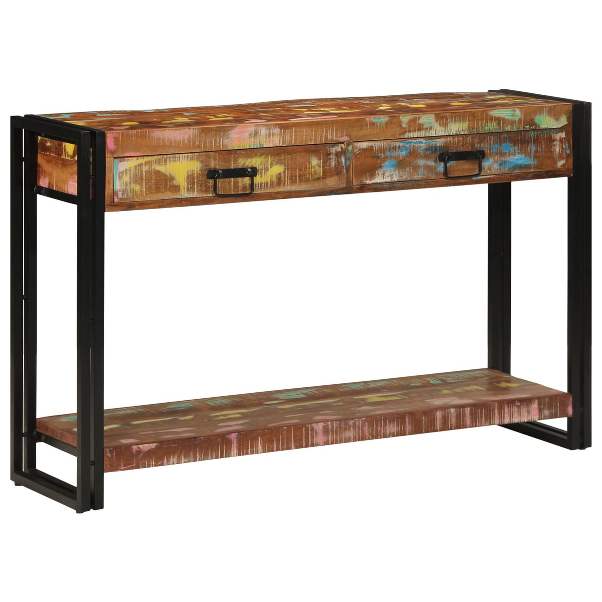 Console Tafel Meerkleurig 120x33x75 cm Massief Hout Gerecycled