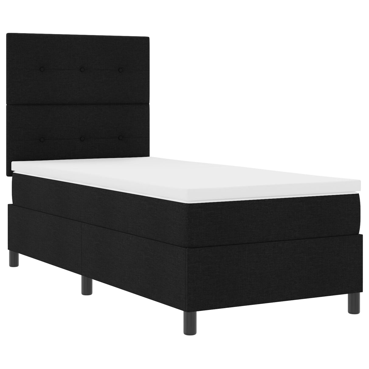 Boxspringbed met Matras Zwart 80x200 cm Stof