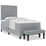 Boxspringbed met Matras & Bank Lichtgrijs 80x200 cm Stof