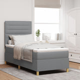 Boxspring Bed met Matras & LED Licht Grijs 90x190 cm Stof