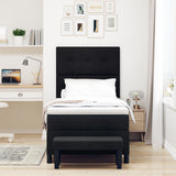 Boxspringbed met Matras & Bank Zwart 90x190 cm Stof