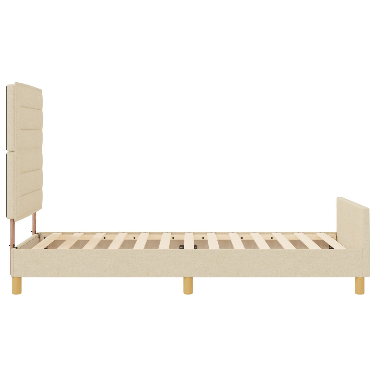 Bedframe - Crème, 90x200 cm, Stof