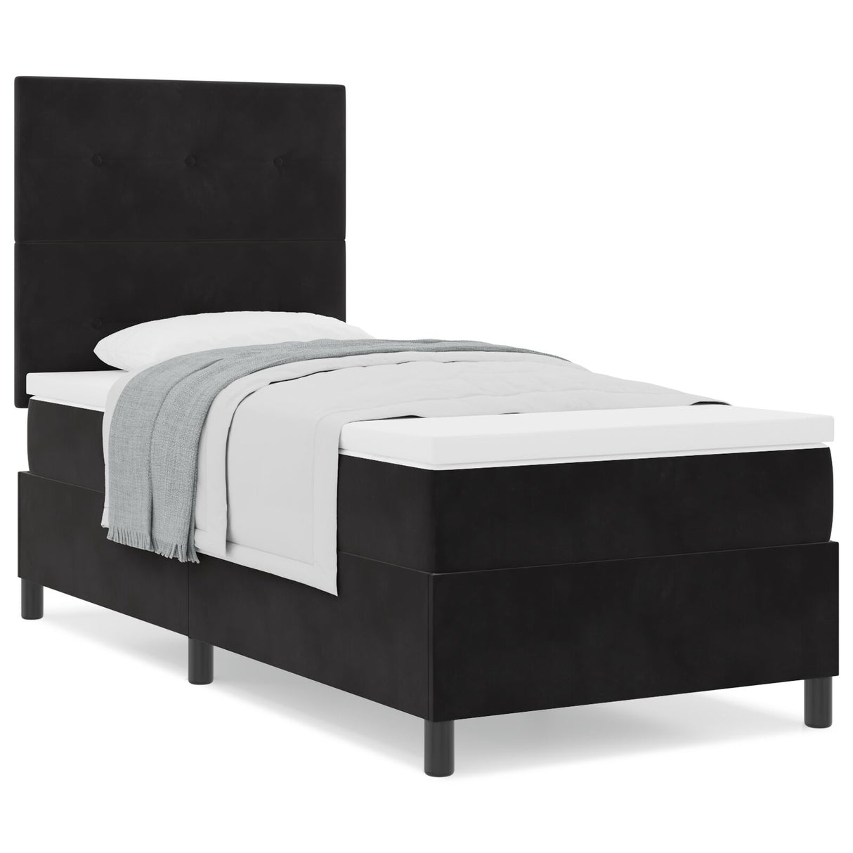 Boxspring Bed met Matras Zwart 80x200 cm Velvet