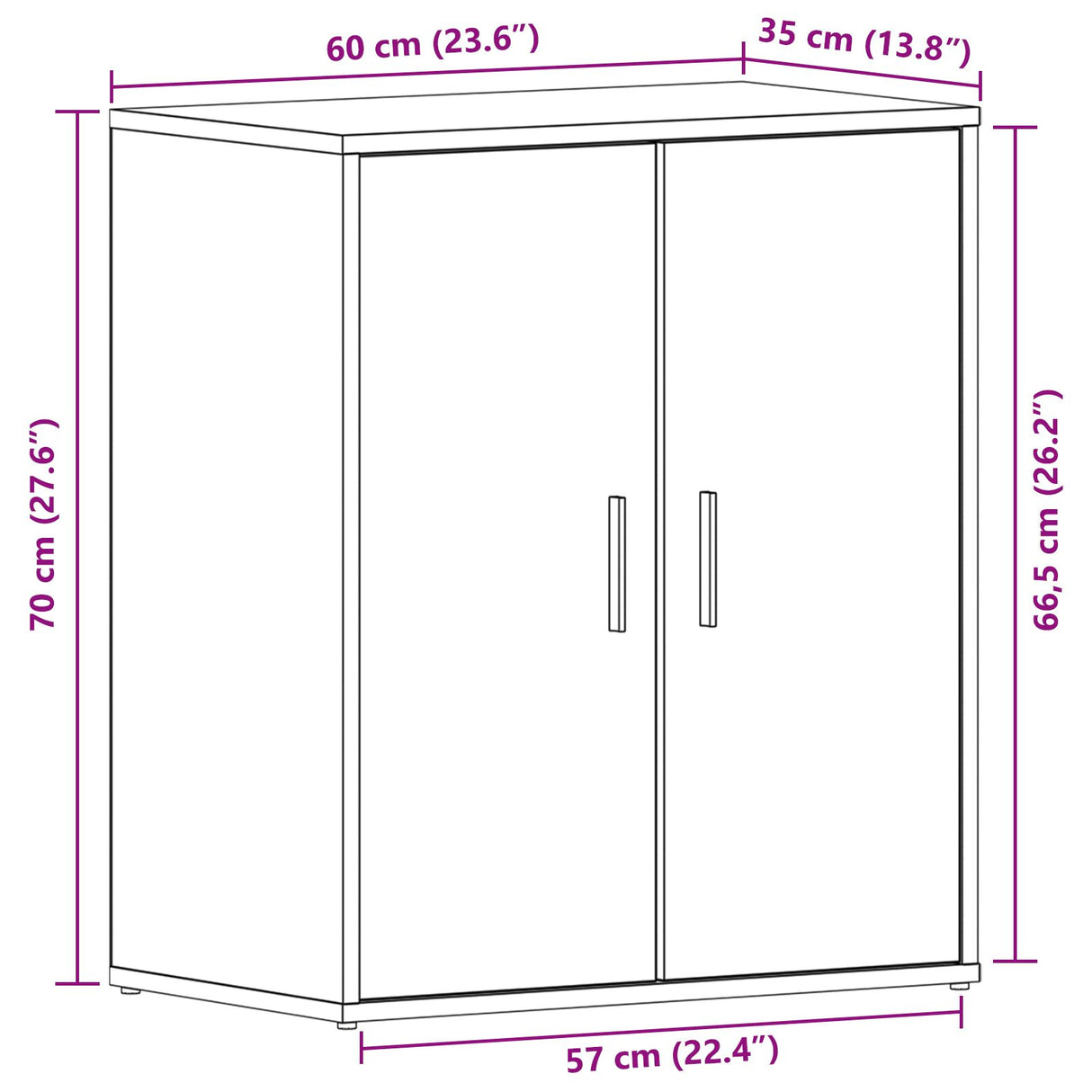 Schoenenkast Zwart Eiken 60x35x70 cm Bewerkt Hout