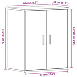 Schoenenkast Zwart Eiken 60x35x70 cm Bewerkt Hout