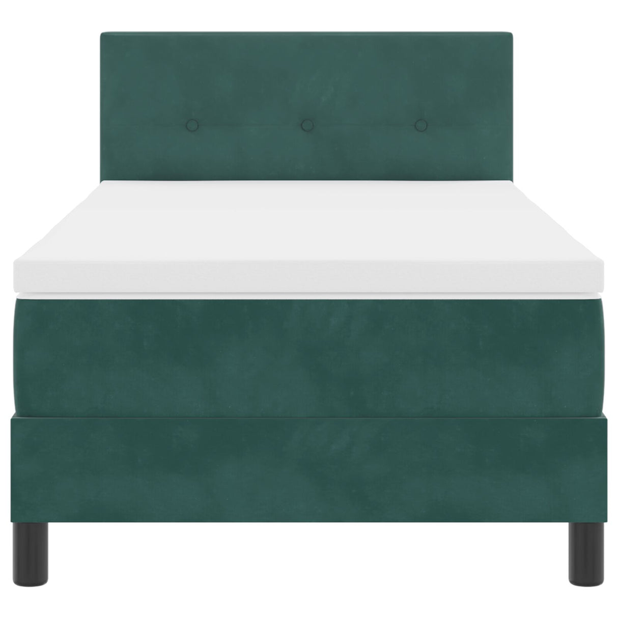 Boxspring Bed met Matras Donkergroen Eenpersoons Fluweel