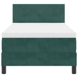 Boxspring Bed met Matras Donkergroen Eenpersoons Fluweel