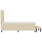 Boxspringbed met Matras & Bank Crème 80x200 cm Stof