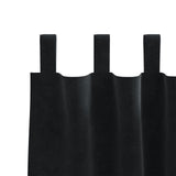 Blackout Gordijnen met Hanglussen 2 stuks Zwart Fluweel