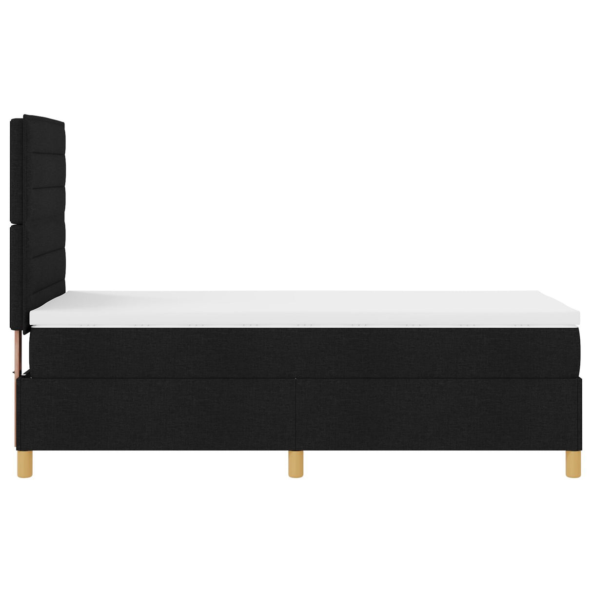 Boxspring Bed met Matras Zwart Eenpersoons Stof