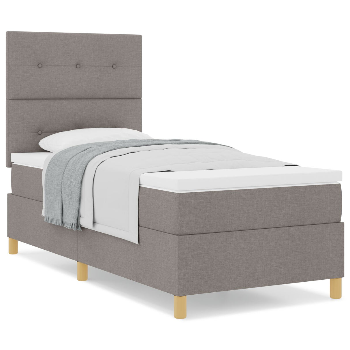 Boxspringbed met matras Taupe Eenpersoons Stof