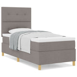 Boxspringbed met matras Taupe Eenpersoons Stof