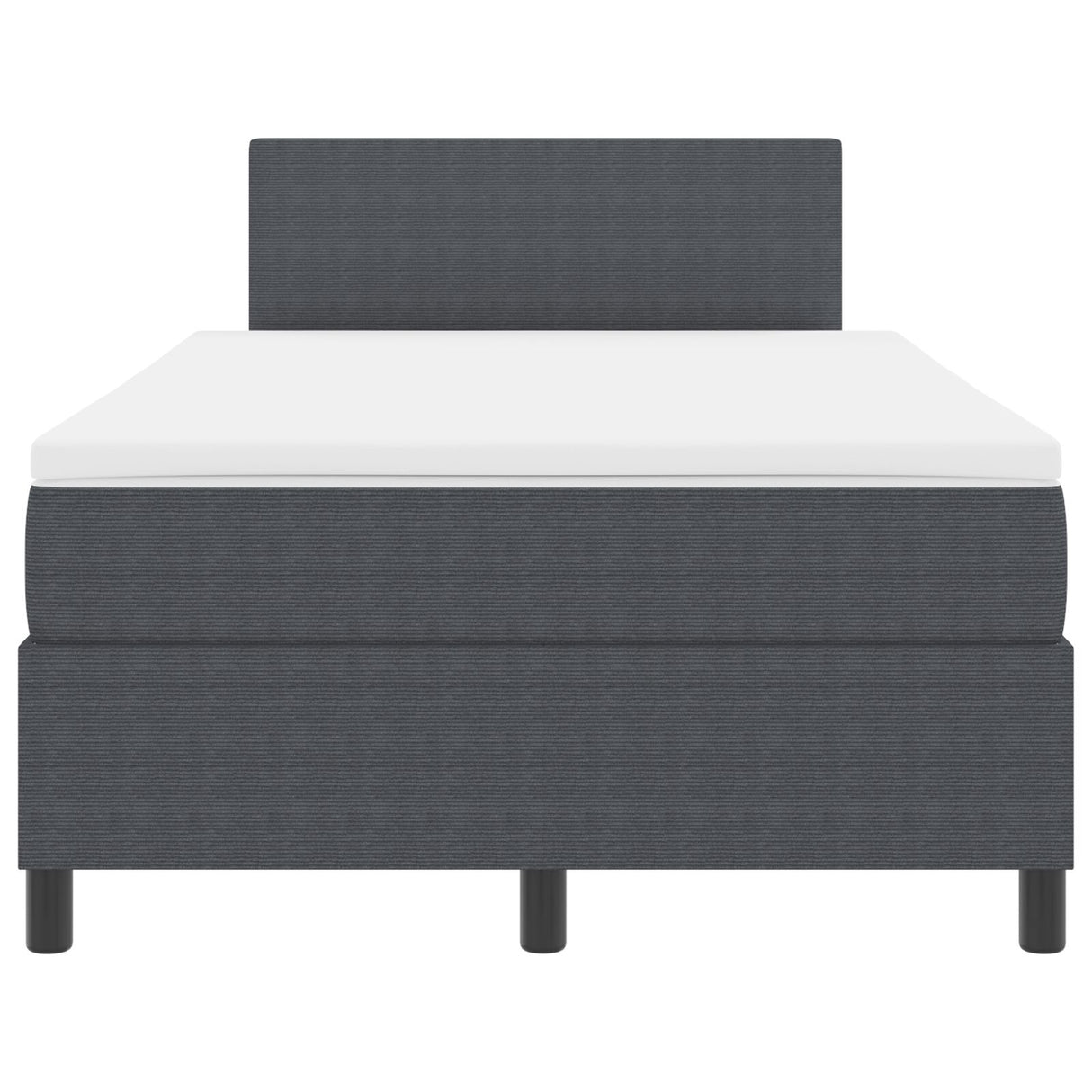 Box Spring Bed met Matras Donkergrijs Klein Dubbel Corduroy Stof