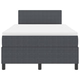 Box Spring Bed met Matras Donkergrijs Klein Dubbel Corduroy Stof