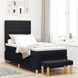 Bedframe met Matras Set van 2 Zwart Stof 90 x 190 cm Bedframe