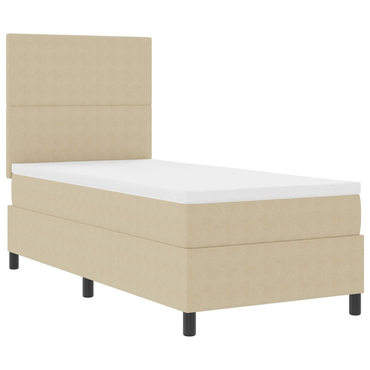 boxspringbed met matras & LED licht Groen Grijs 80x200 cm Corduroy stof